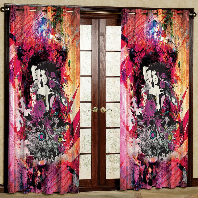  پرده مدل دختر مخمل پانچی کد 605 سایز 140x280 سانتی متر