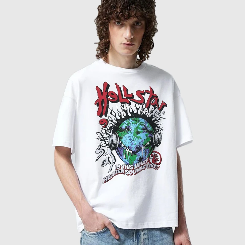 تی شرت آستین کوتاه مردانه مدل کره زمین استایل هیپ هاپ z609