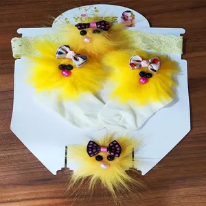 ست 4 تکه لباس نوزادی مدل Poom رنگ زرد