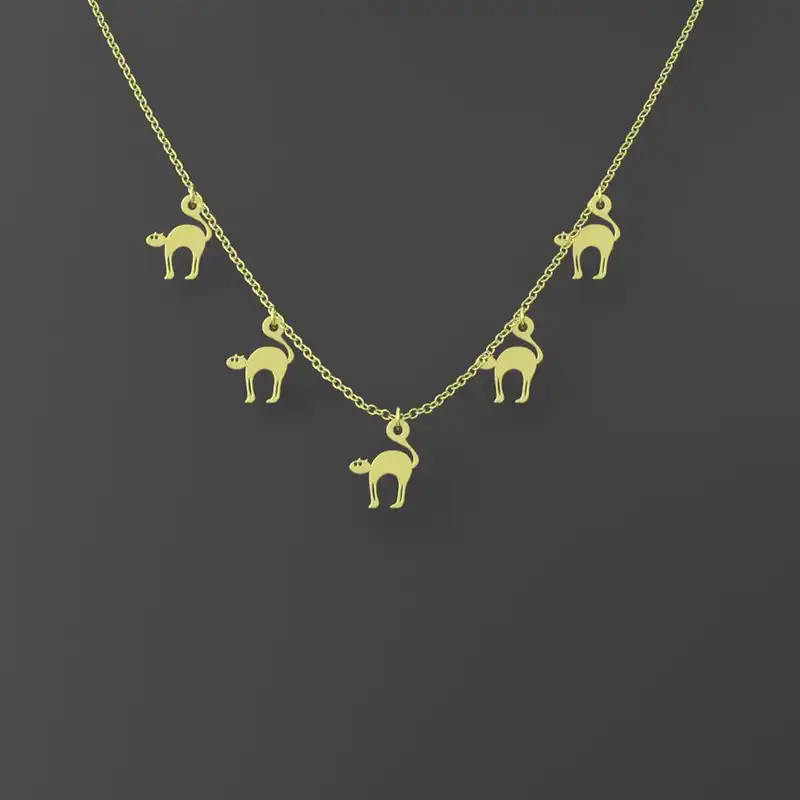 گردنبند طلا 18 عیار زنانه مدوپد مدل گربه کد RNA12561