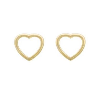 گوشواره میخی طلا 18 عیار زنانه کیا گالری مدل قلب تو خالی کد EMOH032 