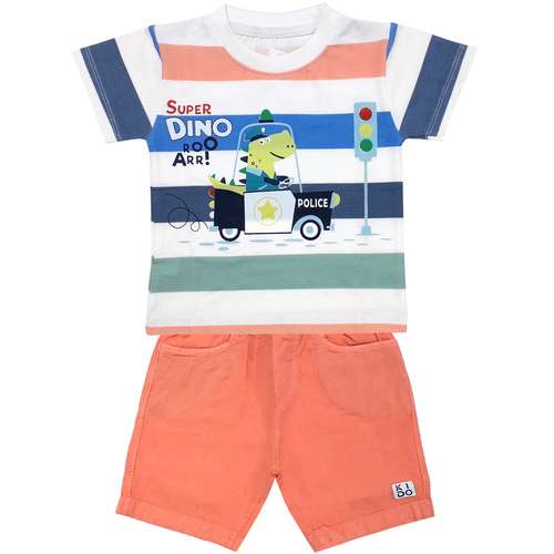 ست تی شرت و شلوارک پسرانه مدل دایناسور پلیس کد 3381