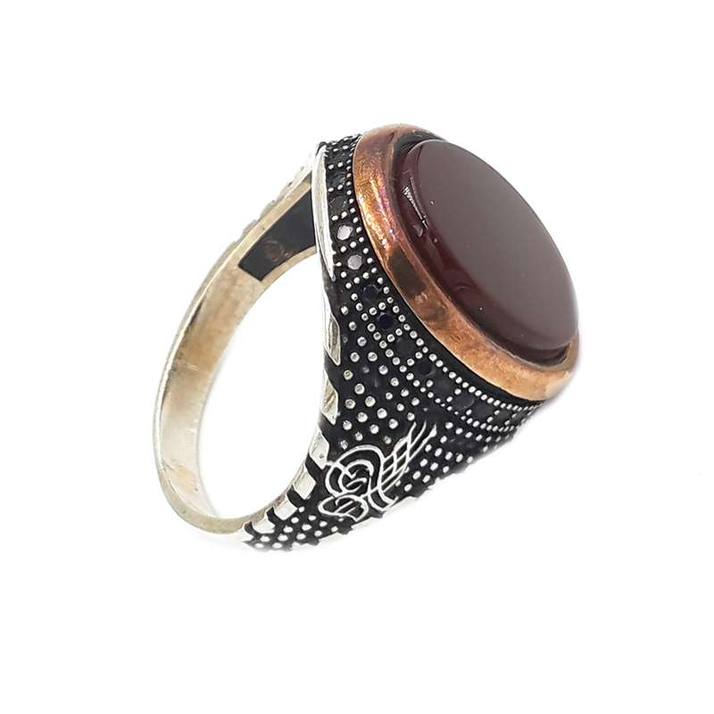 انگشتر نقره مردانه مدل عقیق کد 20500