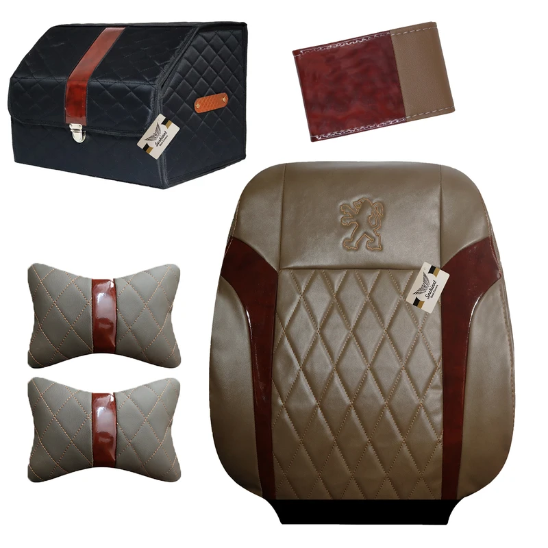  روکش صندلی خودرو سوشیانت مدل G مناسب برای پژو پرشیا به همراه پشت گردنی و نظم دهنده و دور فرمان