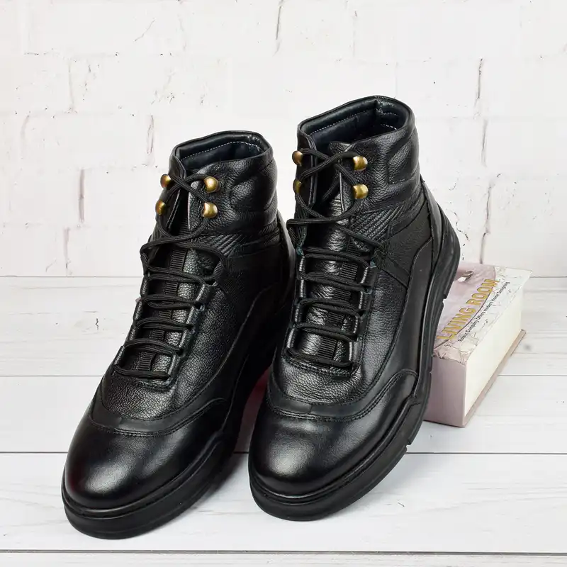 نیم بوت مردانه مدل چرم طبیعی بلنزا بیزانس BK.1837