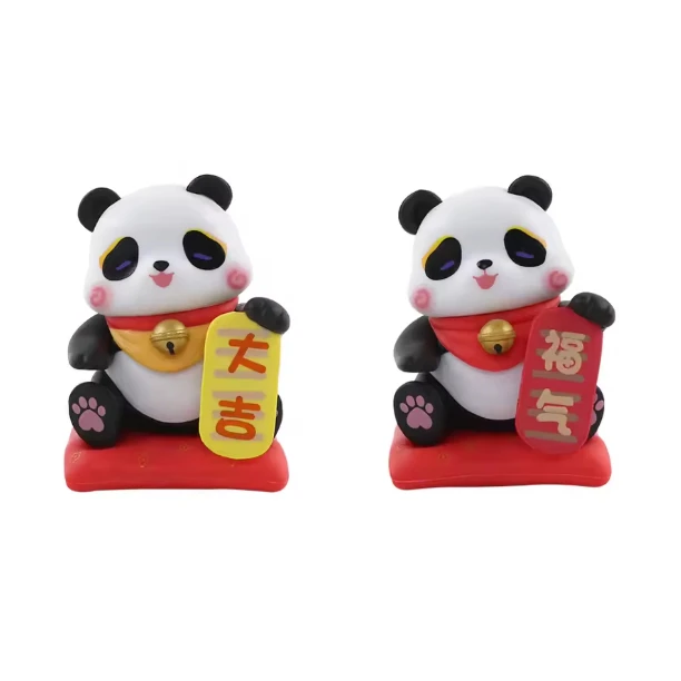 فیگور مدل پاندا چینی طرح برکت و موفقیت ارتفاع 7 سانتی متر مجموعه 2 عددی