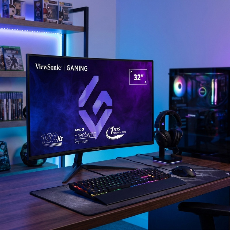 مانیتور خمیده گیمینگ 32 اینچ ویوسونیک مدل VX3218C-2K با وضوح QHD، پنل VA و نرخ بروزرسانی 180 هرتز