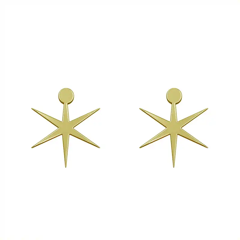 گوشواره طلا 18 عیار زنانه مدوپد مدل ستاره کد GA1-15498