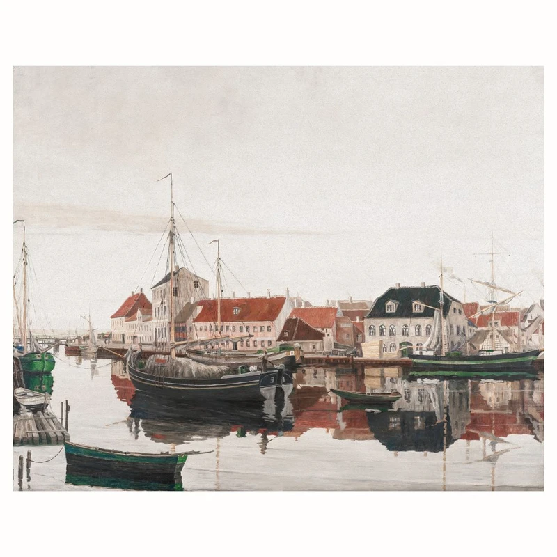 پوستر مدل مستر وینتیج بادبان -قایق‌های وینتیج در بندر 