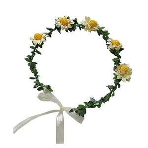 تاج مو دخترانه مدل بابونه و برگ زیتون 123