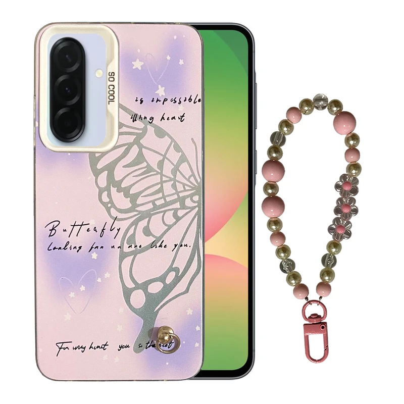 کاور مدل SO COOL طرح پروانه کد SC01 مناسب برای گوشی موبایل سامسونگ Galaxy A36 به همراه بند آویز