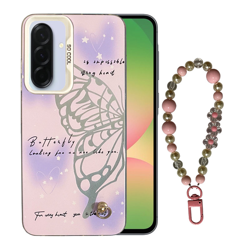 کاور مدل SO COOL طرح پروانه کد SC01 مناسب برای گوشی موبایل سامسونگ Galaxy A36 به همراه بند آویز