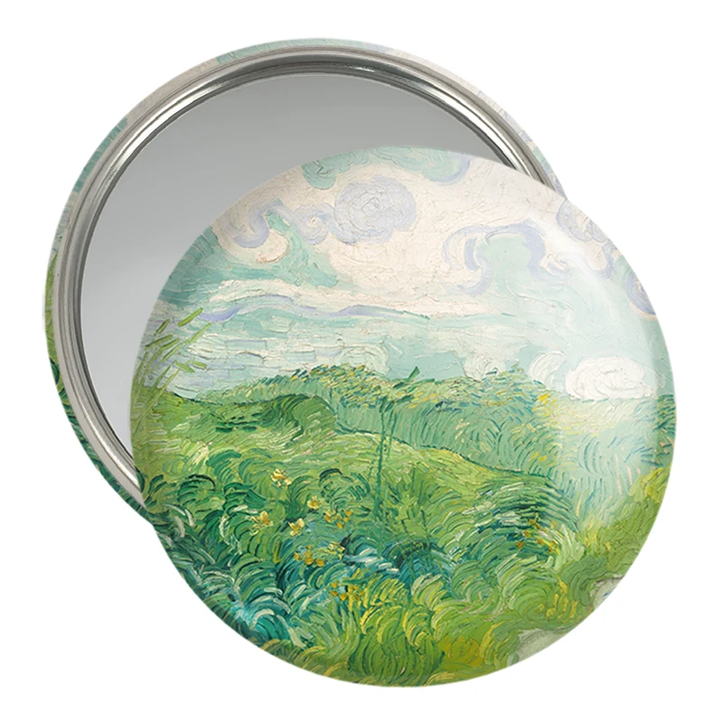 آینه جیبی خندالو مدل مزارع گندم سبز ونسان ونگوگ (Van Gogh) کد 36800