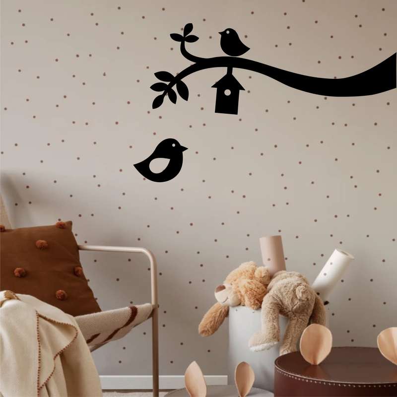 استیکر دیواری کودک مدل لانه پرنده