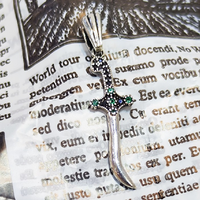 آویز گردنبند نقره مدل شمشیر ذوالفقار کد 8099