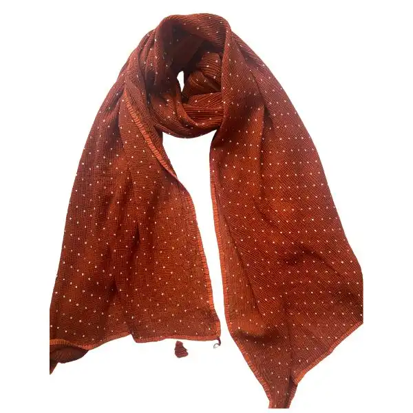 شال زنانه مدل توپ توپی دورو نقره کوب