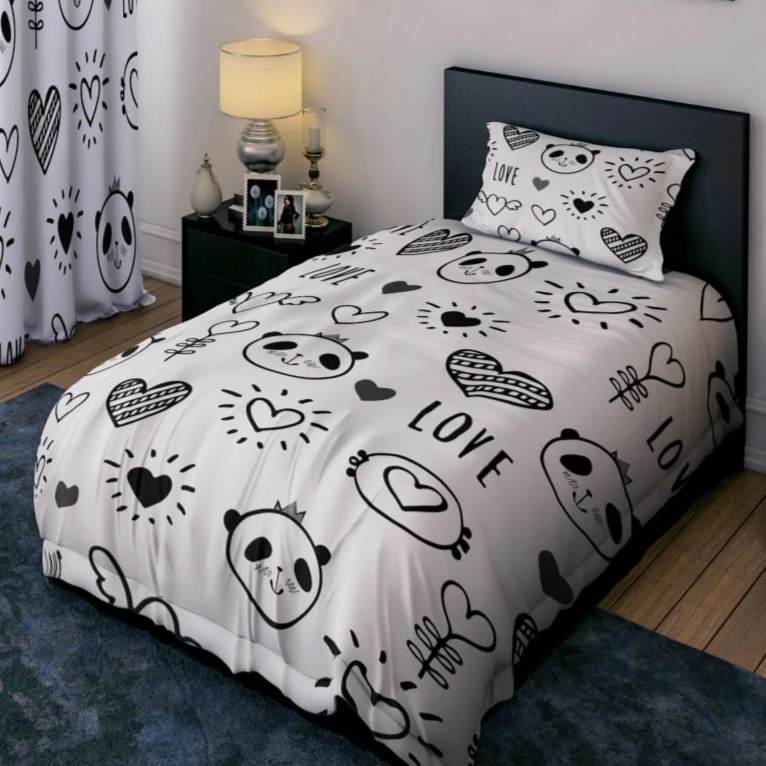 سرویس خواب 1 نفر 4 تکه مدل پاندا قلبی کد 1169