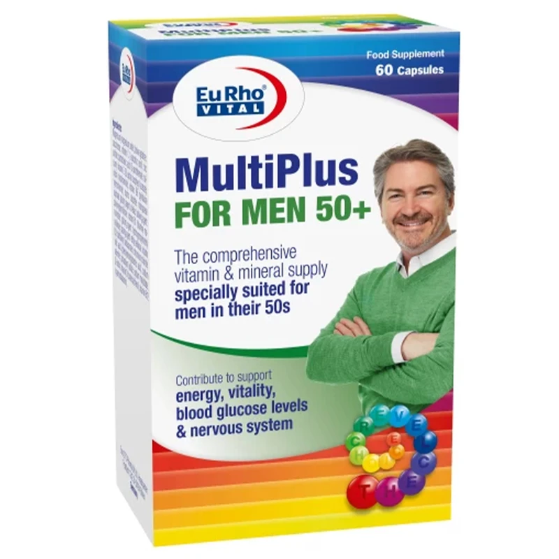 کپسول مولتی پلاس بالای 50 سال آقایان یوروویتال بسته 60 عددی