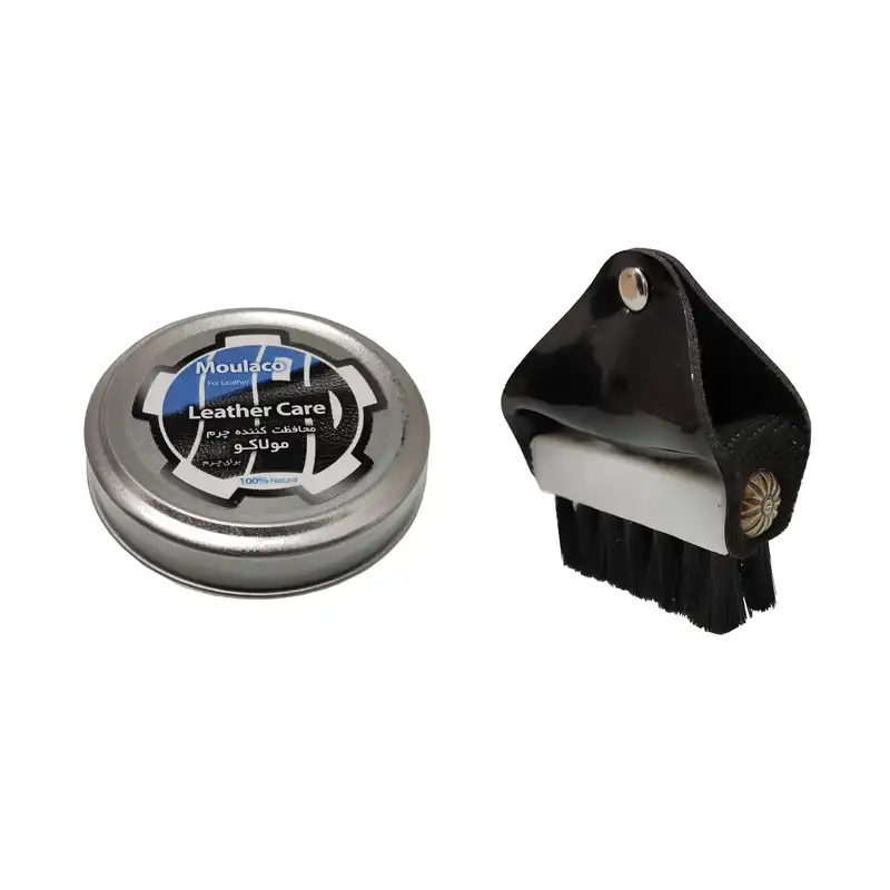 کرم محافظ چرم مولاکو کد 6 وزن 50 گرم به همراه فرچه مجموعه 2 عددی