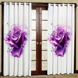 پرده مدل گل رز هازان پانچی کد 1020 سایز 140x200 سانتی متر