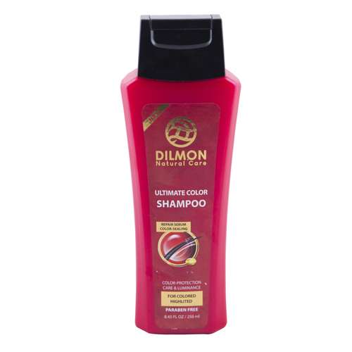 شامپو تثبیت کننده رنگ مو دیلمون مدل کراتین و انارو شی باتر حجم 300 میلی لیتر
