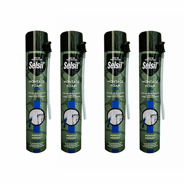 اسپری فوم پلی یورتان سلسایل کد SSL-004 حجم 750 میلی لیتر مجموعه 4 عددی