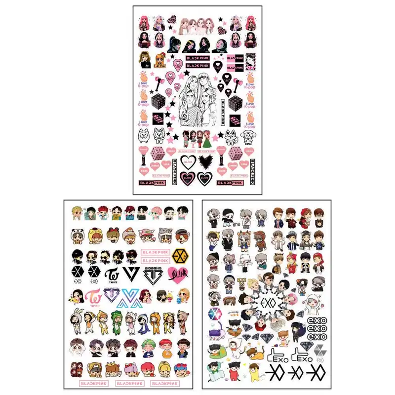 برچسب لنز ناخن طرح کیپاپ مدل KPOP 3010