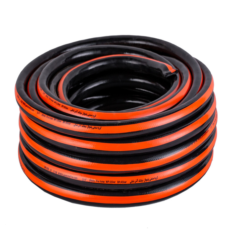 شلنگ آتش نشانی گروه صنعتی پامچال مدل 20 متری 3.4 اینچ به همراه نازل