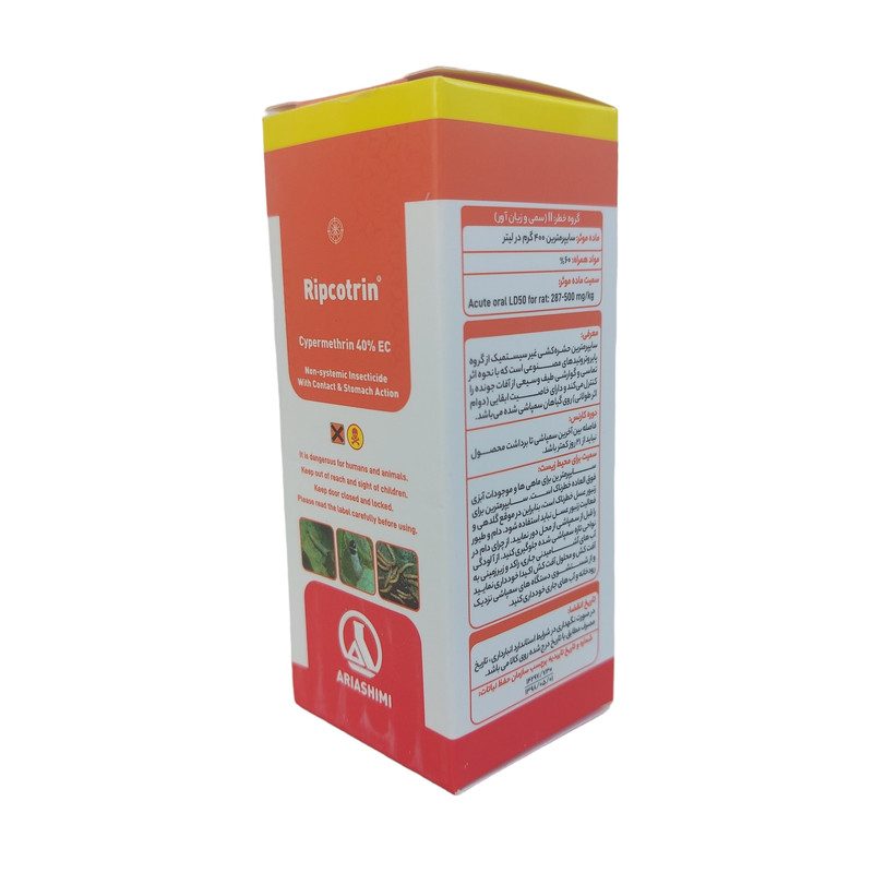 سم حشره کش سایپرمترین آریا مدل ریپکوترین 40٪ حجم 60 میلی لیتر