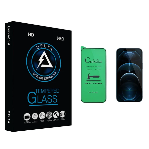 محافظ صفحه نمایش سرامیکی دلتا مدل HD مناسب برای گوشی موبایل اپل iPhone 12 Pro Max