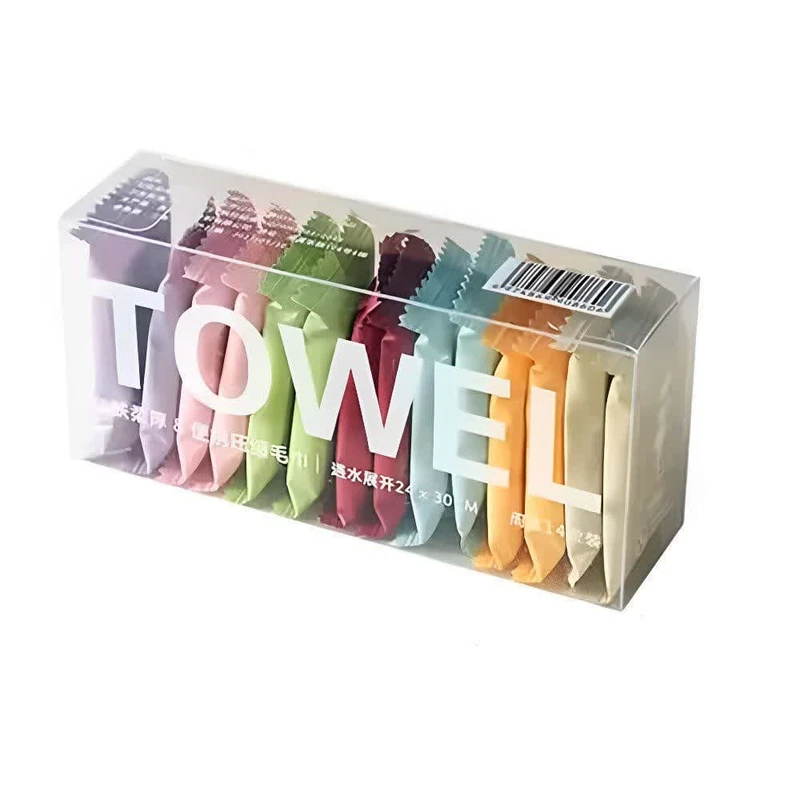 دستمال فشرده سفری مدل شکلات مجموعه 14 عددی