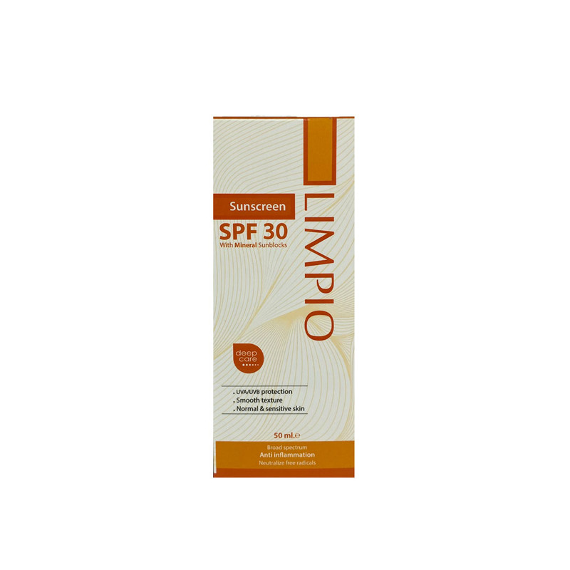 کرم ضد آفتاب بدون رنگ لیمپیو SPF 30 مدل UVA UVB مناسب پوستهای معمولی حجم 50میلیلیتر کرم ضد آفتاب بدون رنگ لیمپیو SPF 30 مدل UVA UVB مناسب پوستهای معمولی حجم 50میلیلیتر