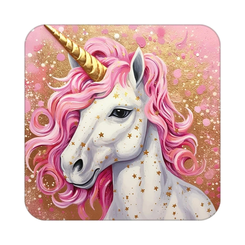 زیر لیوانی کاکتی طرح اسب تک شاخ و یونیکورن مدل mp31593