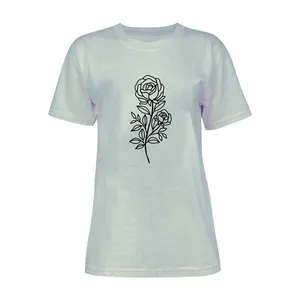 تی شرت آستین کوتاه زنانه مدل گل کد K21 T