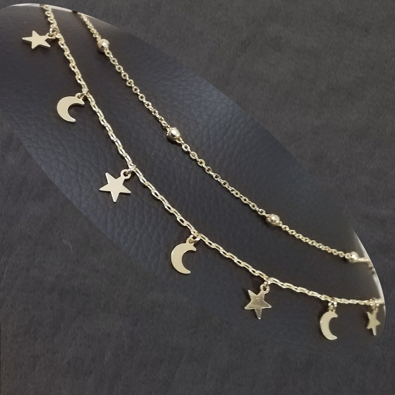 پابند زنانه مدل ماه و ستاره