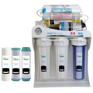 نقد و بررسی دستگاه تصفیه کننده آب آکوآ اسپرینگ مدل RO - SF4100 به همراه فیلتر مجموعه 3 عددی توسط خریداران