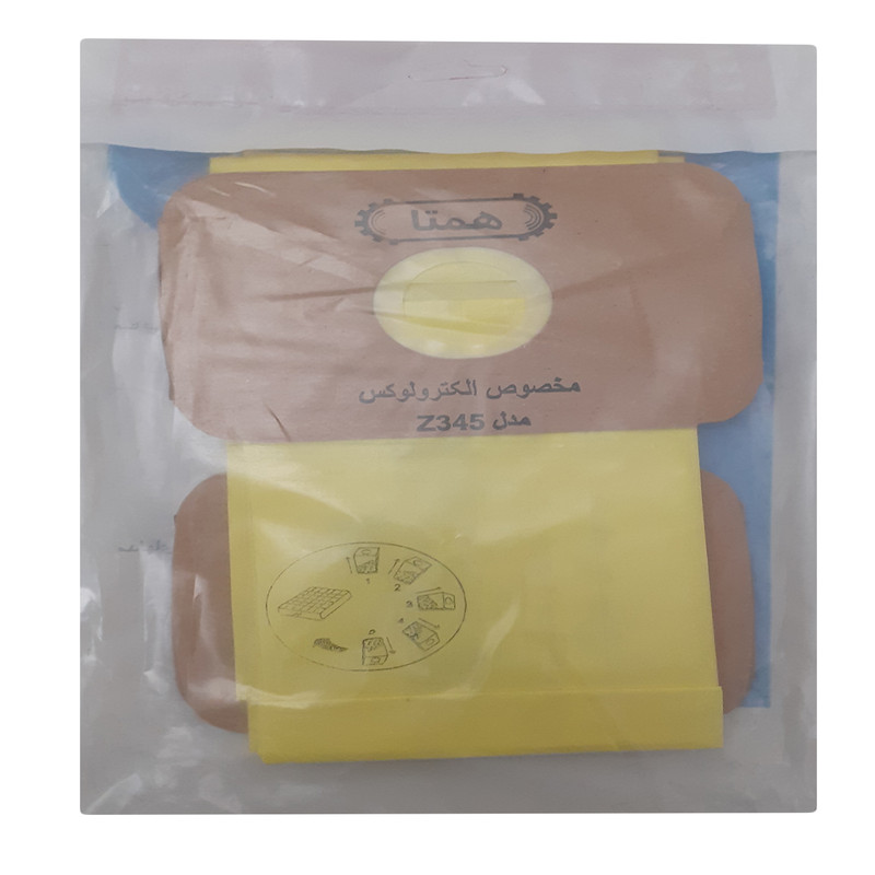 کیسه جاروبرقی همتا مدل z 345 مناسب برای جاروبرقی الکترولوکس بسته 5 عددی کیسه جاروبرقی همتا مدل z 345 مناسب برای جاروبرقی الکترولوکس بسته 5 عددی