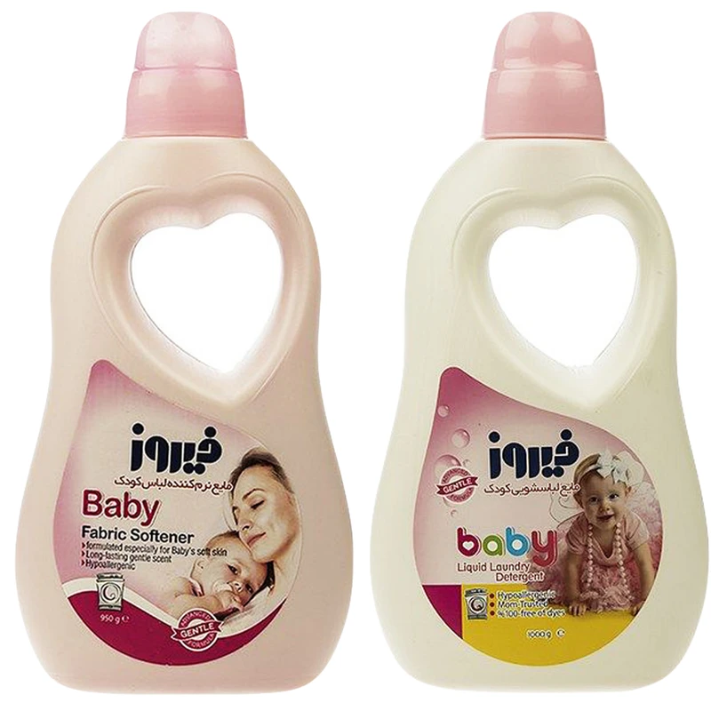 عکس شماره 2 : مایع نرم کننده و مایع لباسشویی کودک فیروز مدل بهاری مجموعه 2 عددی