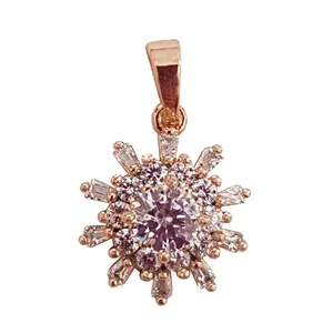 آویز گردنبند زنانه ژوپینگ مدل گل فول نگین 5274