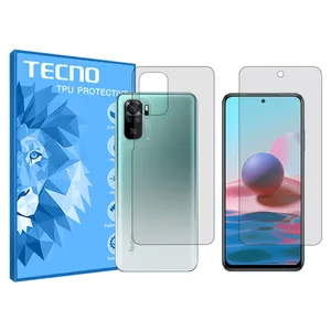 Tecno HyGEL model transparent screen protector suitable for Xiaomi Redmi Note 10 mobile phone along with the back protector