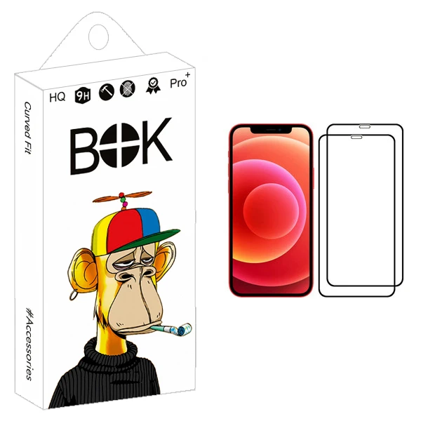 محافظ صفحه نمایش بوک مدل +HD مناسب برای گوشی موبایل اپل iPhone 12 بسته دو عددی