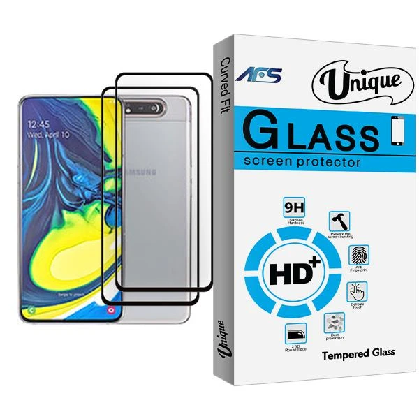 محافظ صفحه نمایش ای اف اس مدل Unique Glass MIX002 مناسب برای گوشی موبایل سامسونگ Galaxy A80 بسته دو عددی