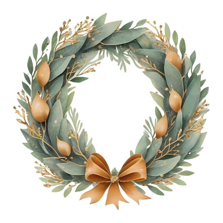 استیکر پارچه و لباس پاد آفرین مدل حلقه گل کریسمس کد S2633