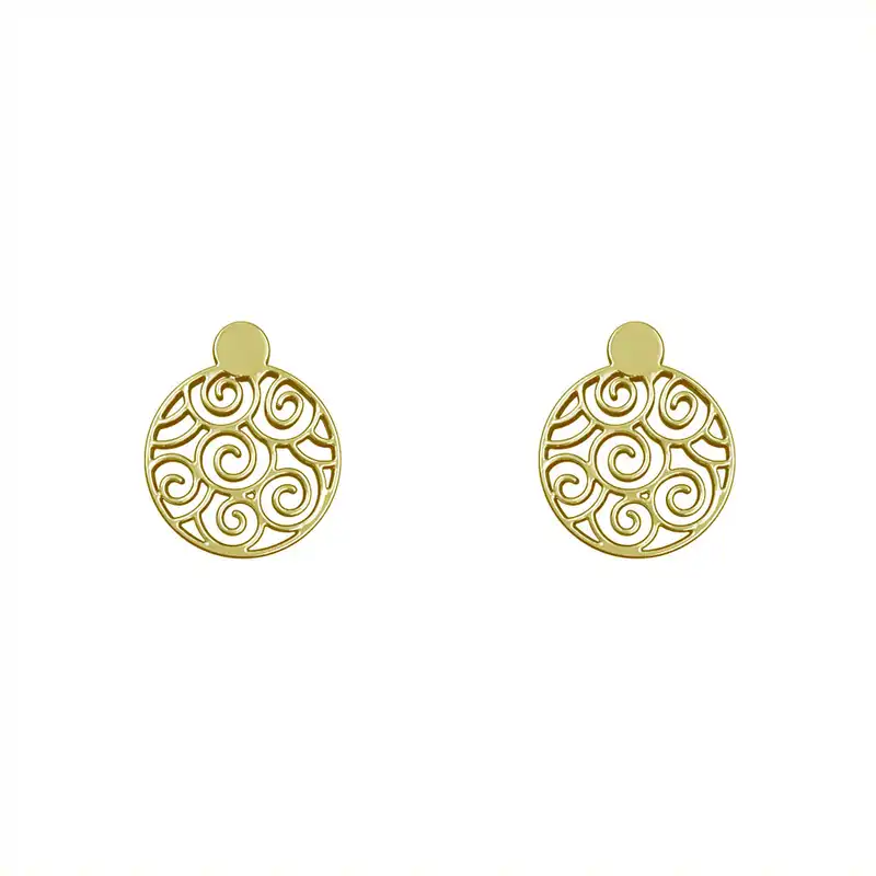 گوشواره طلا 18 عیار زنانه مدوپد مدل هندسی کد GA1-15212