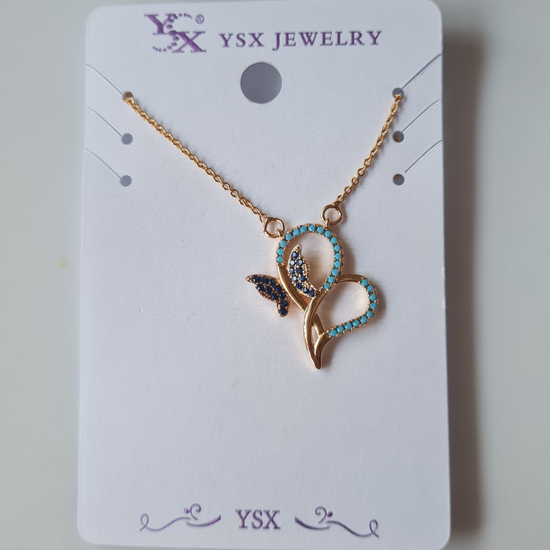 گردنبند دخترانه وای اس ایکس مدل پروانه و قلب