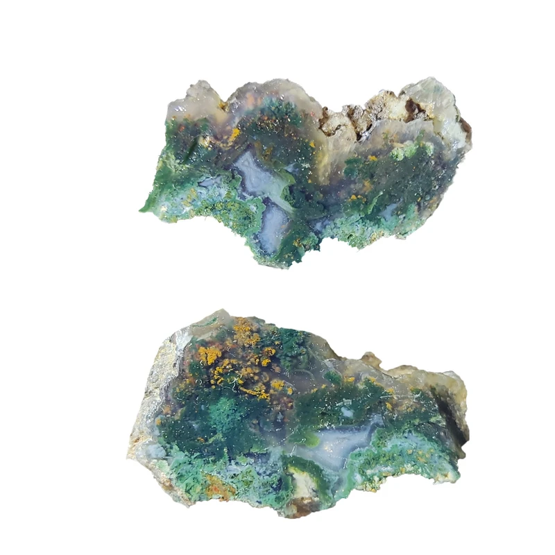 سنگ راف عقیق منظره جنگلی عقیق کد star21 مجموعه دو عددی