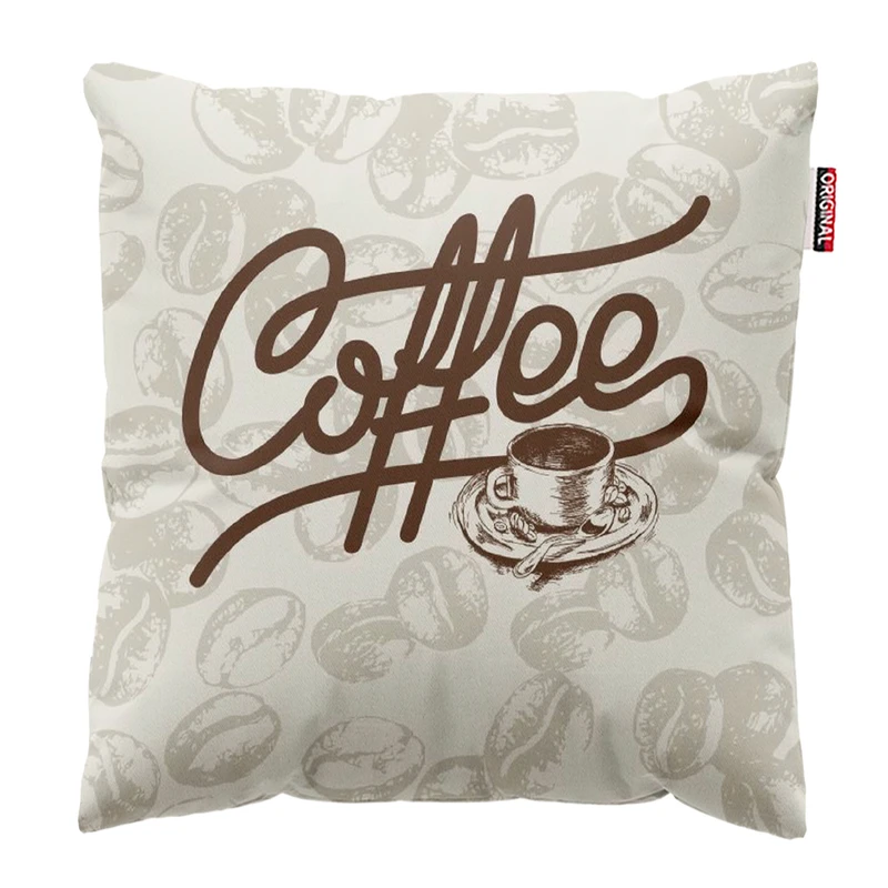 کوسن پاد آفرین طرح قهوه کافی کافه coffee کد 4003 سایز 40*40 سانتی متر