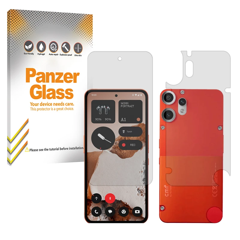 محافظ صفحه نمایش شفاف پنزر گلس مدل Resistant مناسب برای گوشی موبایل ناتینگ CMF Phone 2 Pro به همراه محافظ پشت گوشی 