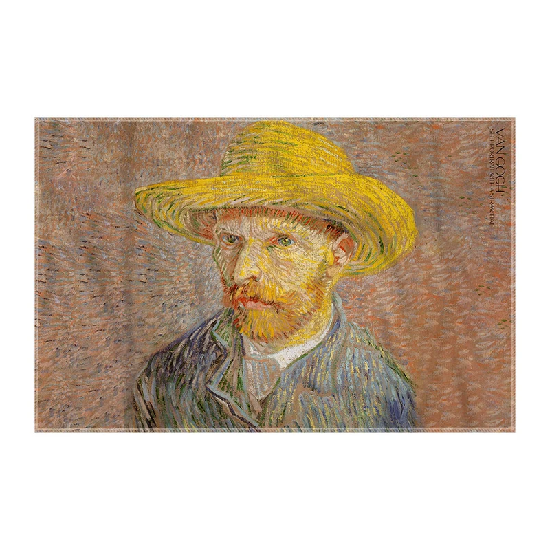 کاغذ کادو ترمه طراحان ایده مدل خودنگار با کلاه حصیری از ونگوگ کد art0040