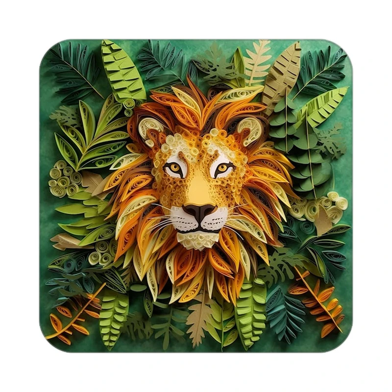 زیر لیوانی کاکتی طرح شیر مدل mp23267